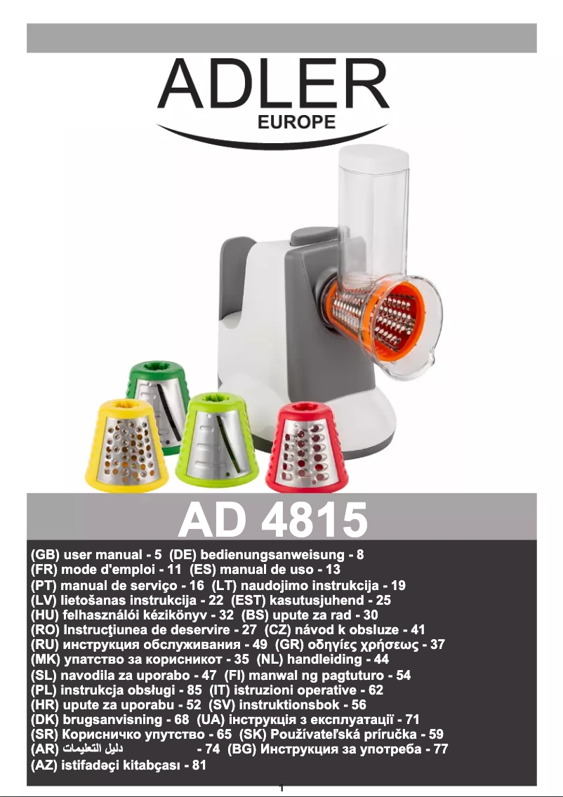 Page 1 of the manual User Manual Adler AD 4815