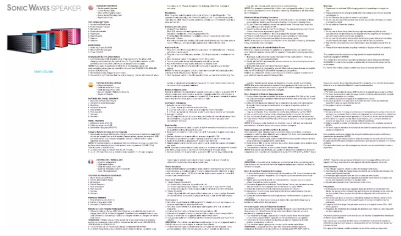 Página 1 del manual Manual de usuario i.Sound Sonic Waves