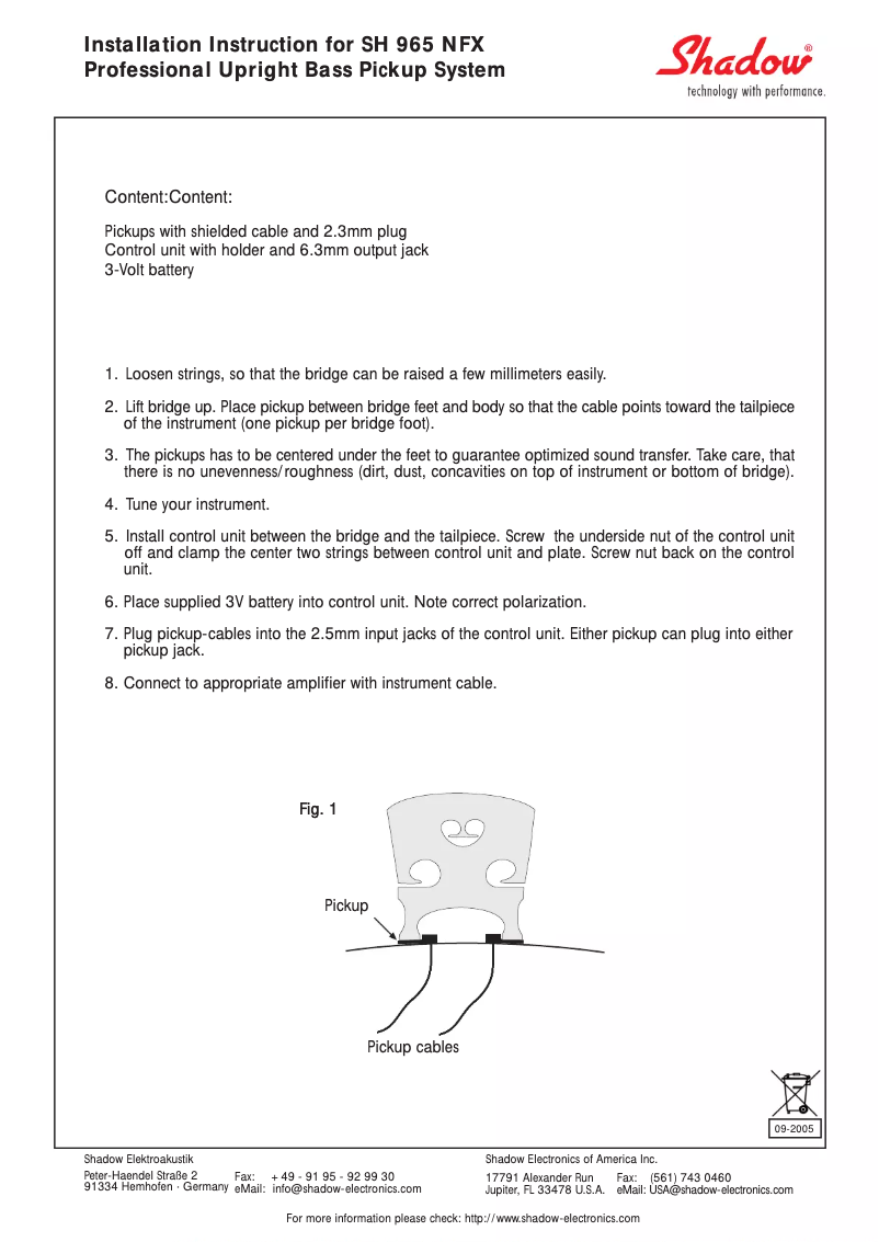 Page 1 de la notice Manuel utilisateur Shadow SH965 NFX