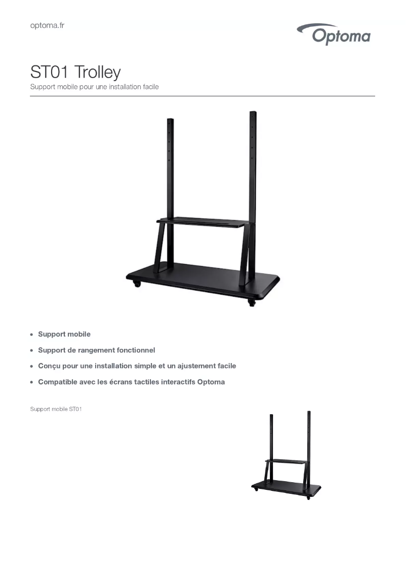 Page 1 de la notice Manuel utilisateur Optoma ST01 Trolley