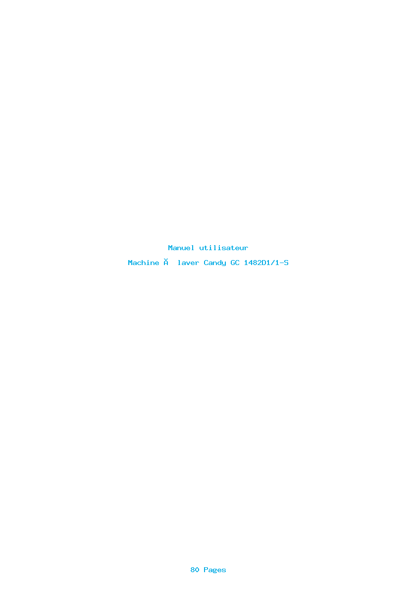 Page 1 de la notice Manuel utilisateur Candy GC 1482D1/1-S