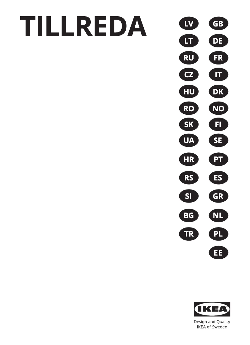 Page 1 de la notice Manuel utilisateur Ikea TILLREDA 105.464.82
