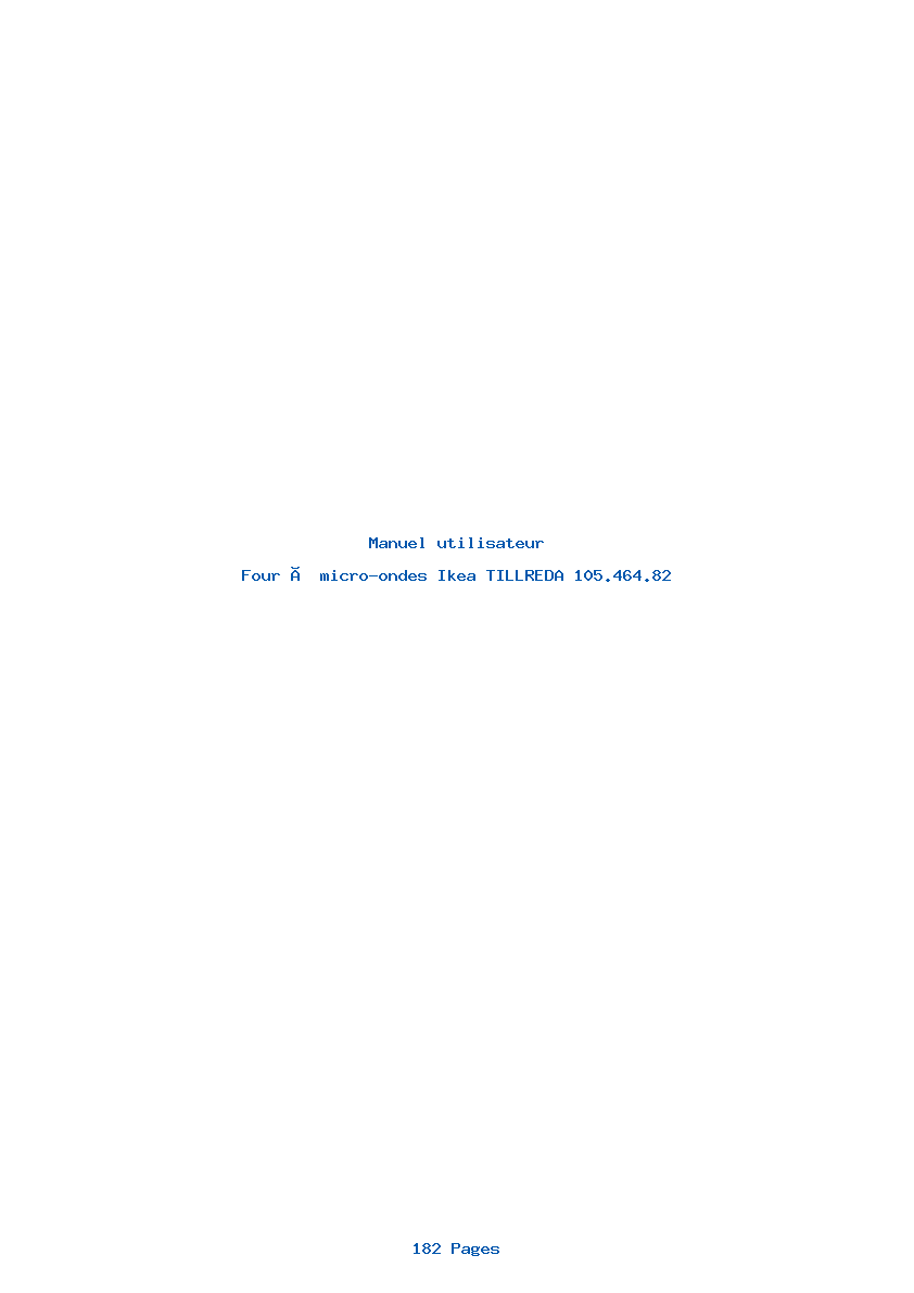 Page 1 de la notice Manuel utilisateur Ikea TILLREDA 105.464.82
