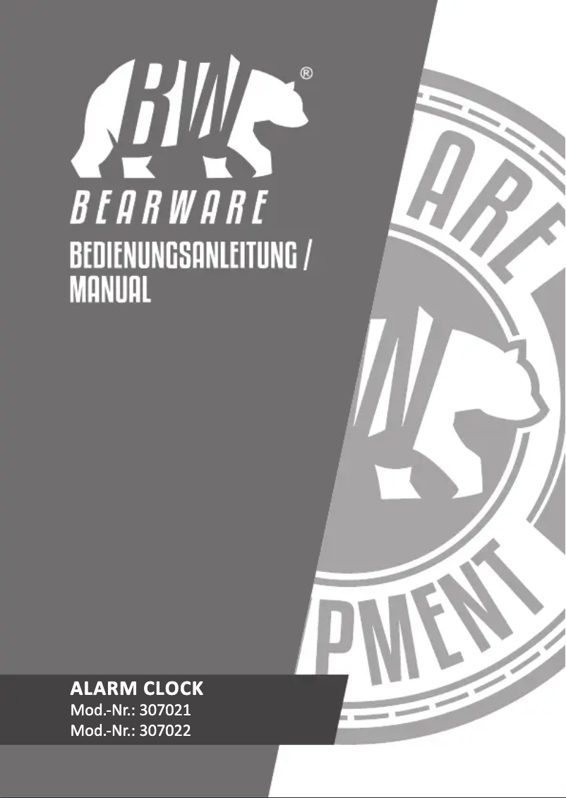 Page 1 de la notice Manuel utilisateur Bearware 307021