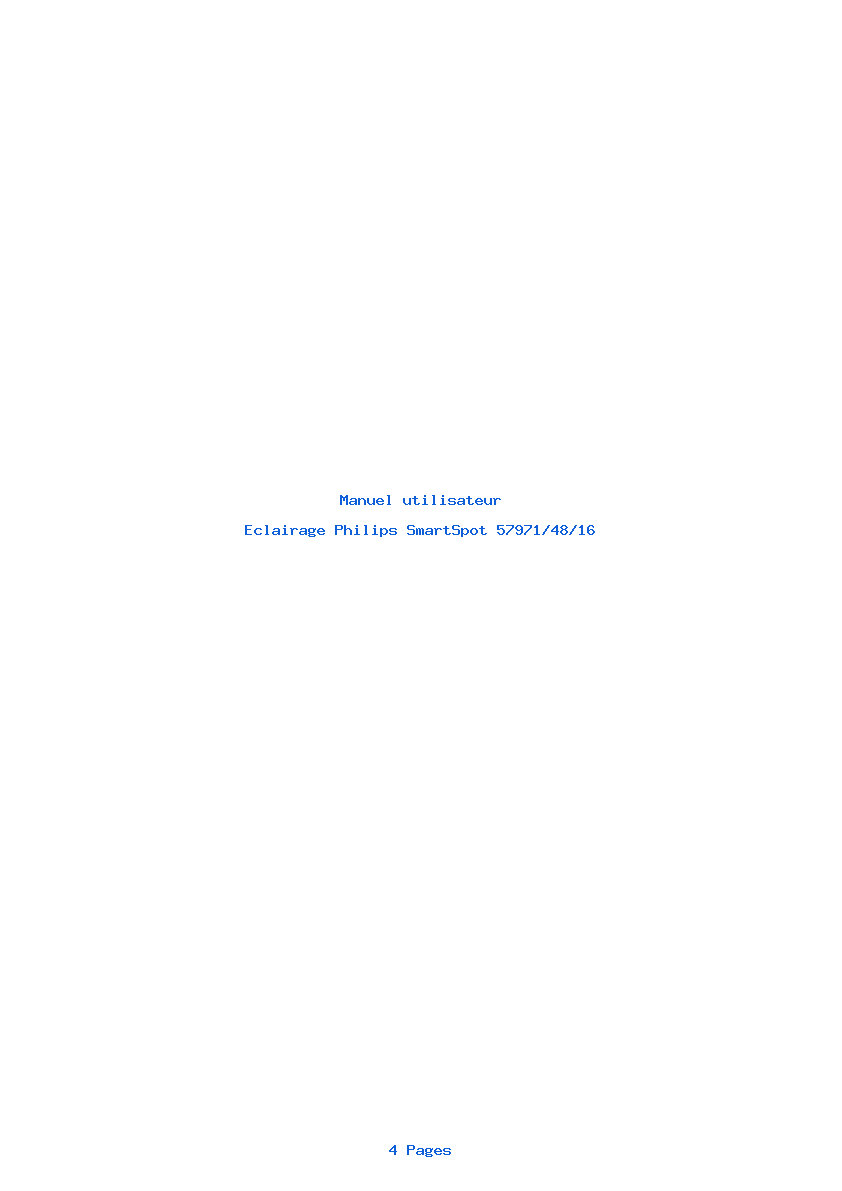 Page 1 de la notice Manuel utilisateur Philips SmartSpot 57971/48/16