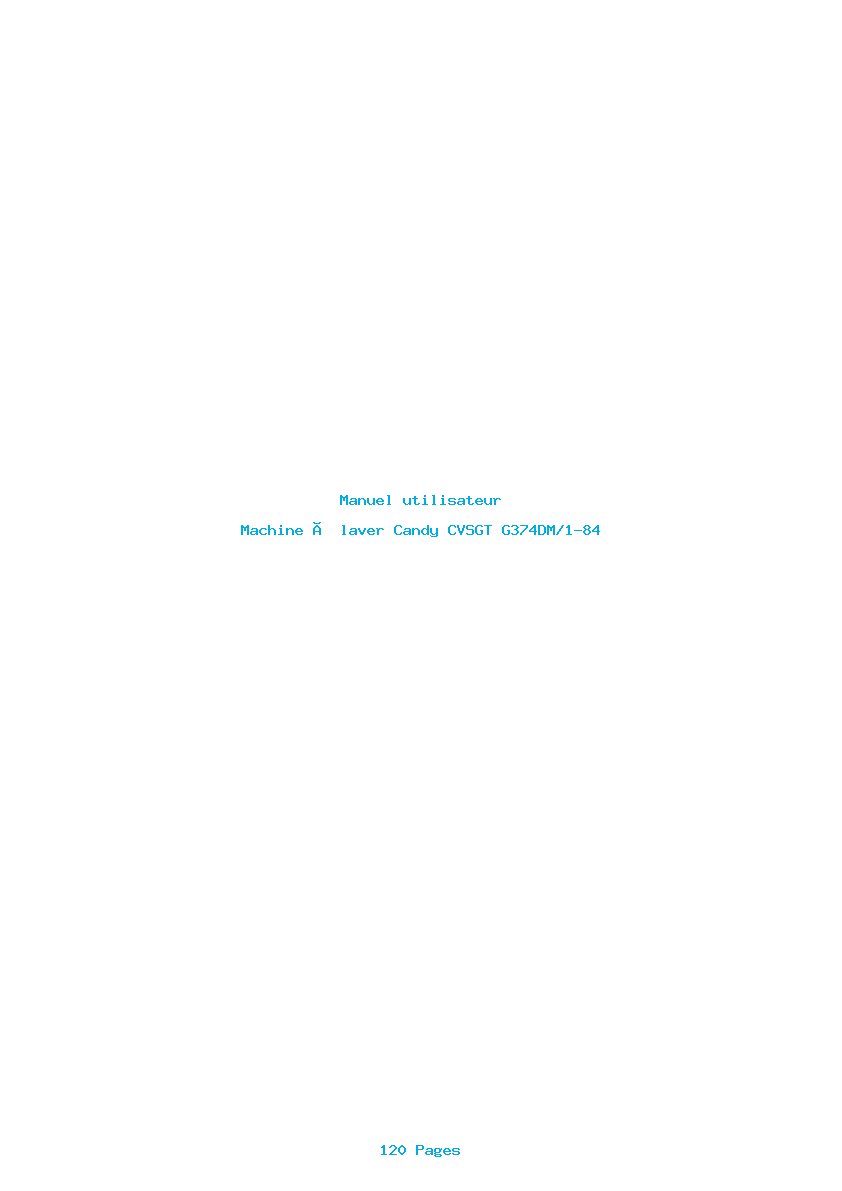 Page 1 de la notice Manuel utilisateur Candy CVSGT G374DM/1-84