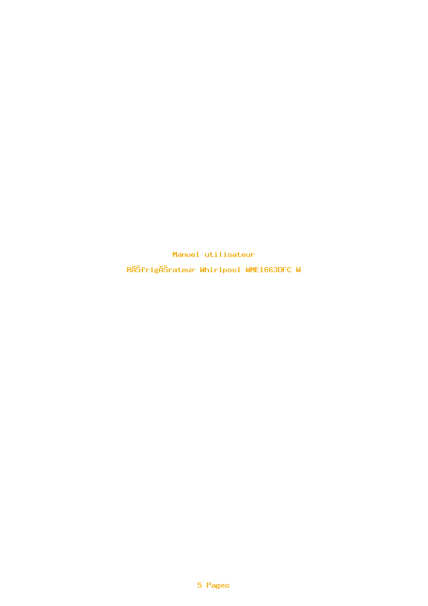 Page 1 de la notice Manuel utilisateur Whirlpool WME1663DFC W