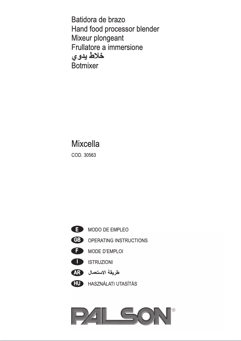 Page 1 de la notice Manuel utilisateur Palson Mixcella
