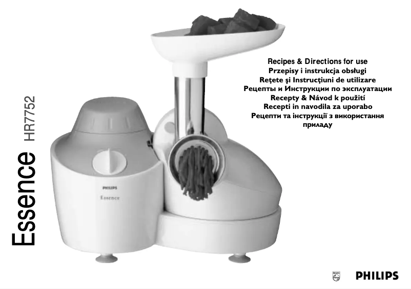 Page 1 of the manual User Manual Philips Essence HR7752