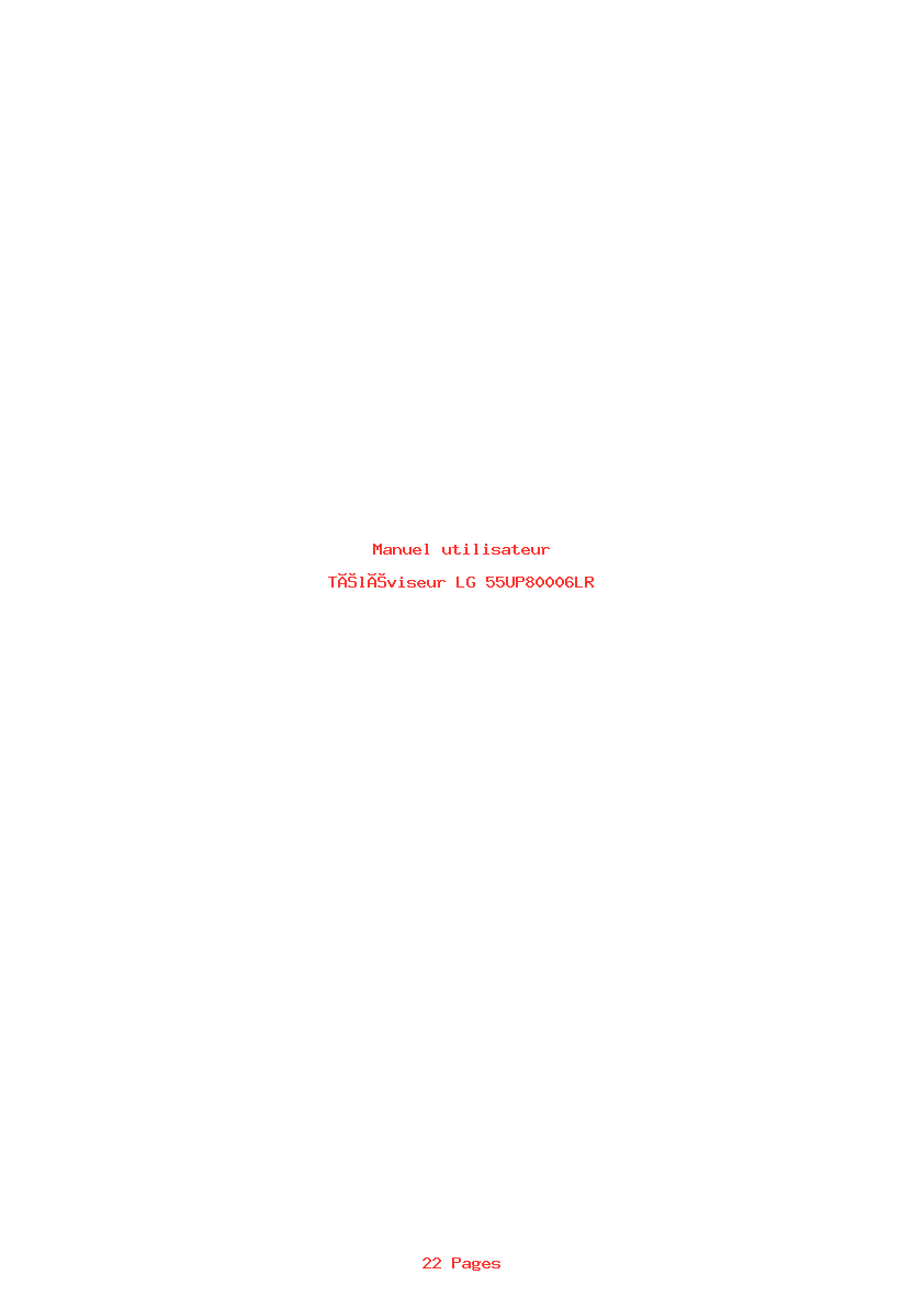 Page 1 de la notice Manuel utilisateur LG 55UP80006LR