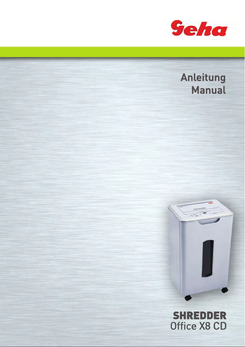 Page 1 de la notice Manuel utilisateur Geha Home & Office X8 CD