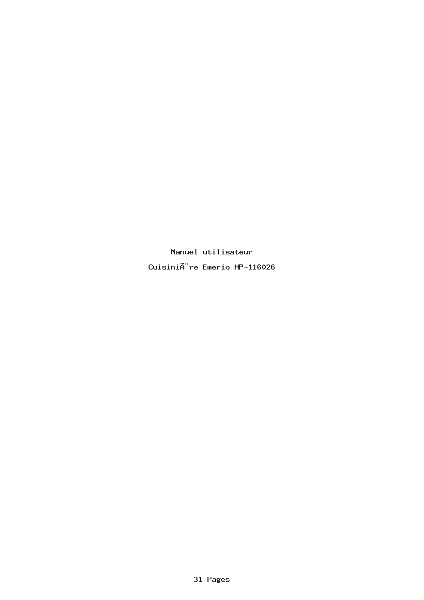 Page 1 de la notice Manuel utilisateur Emerio HP-116026