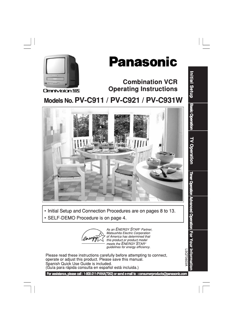 Page 1 de la notice Manuel utilisateur Panasonic PV-C931W
