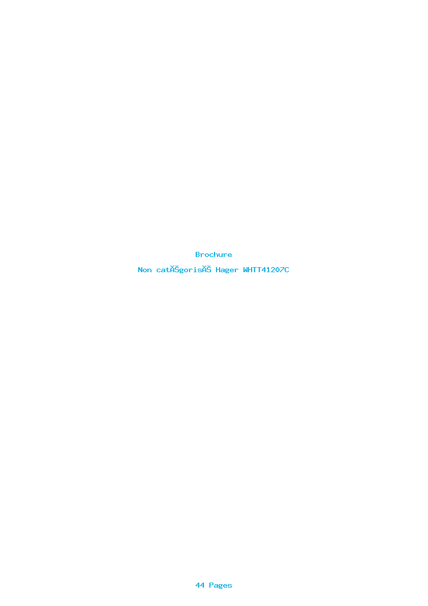 Page 1 de la notice Brochure Hager WHTT41207C