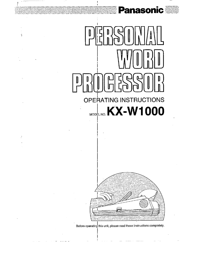 Página 1 del manual Manual de usuario Panasonic KX-W1000