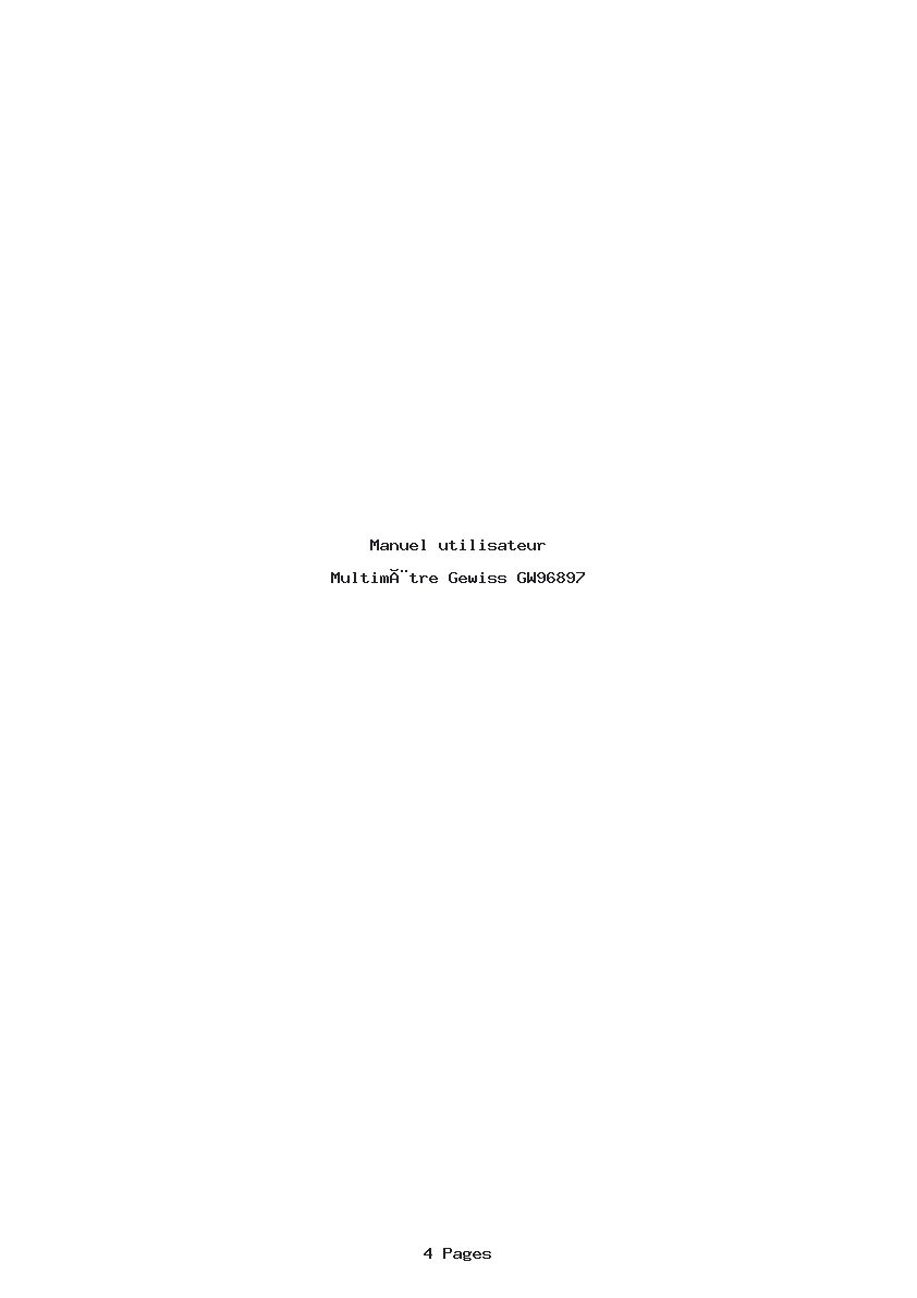 Page 1 de la notice Manuel utilisateur Gewiss GW96897