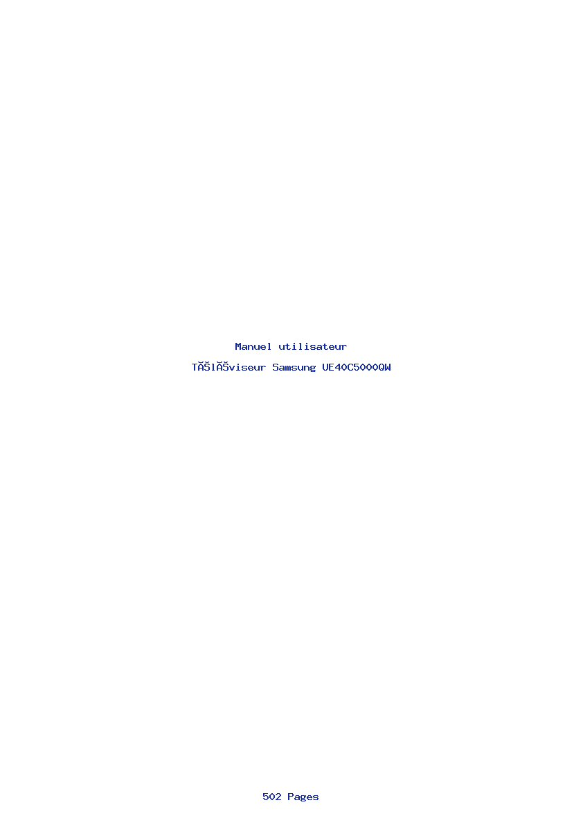 Page 1 de la notice Manuel utilisateur Samsung UE40C5000QW