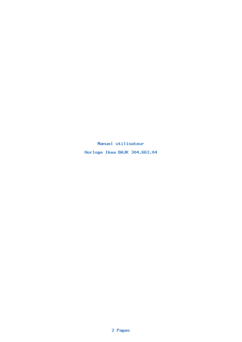 Page 1 de la notice Manuel utilisateur Ikea BAJK 304.663.04