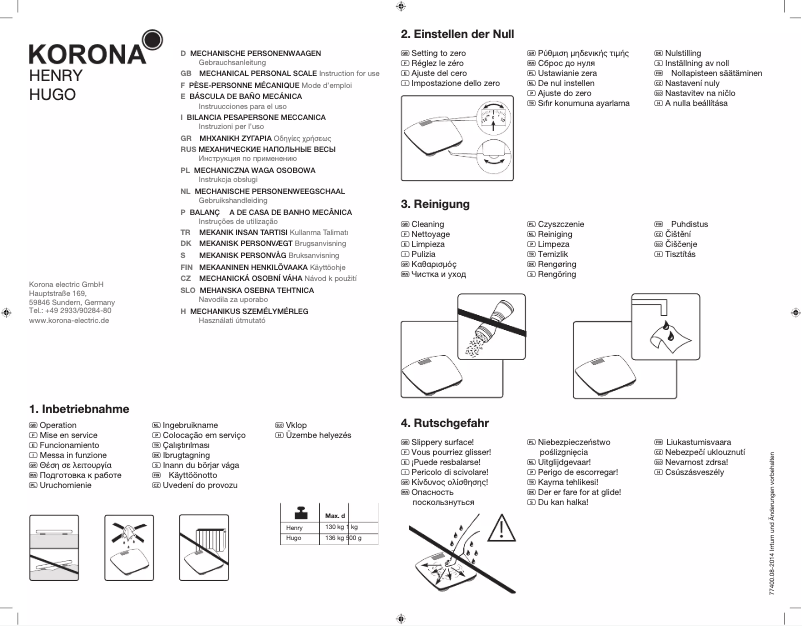 Page 1 de la notice Manuel utilisateur Korona Henry 76620