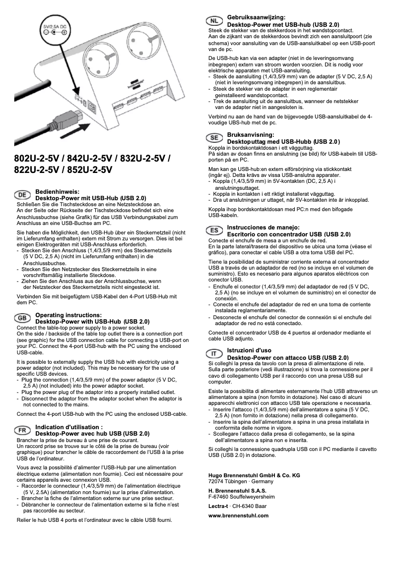Page 1 de la notice Manuel utilisateur Brennenstuhl 1153542124