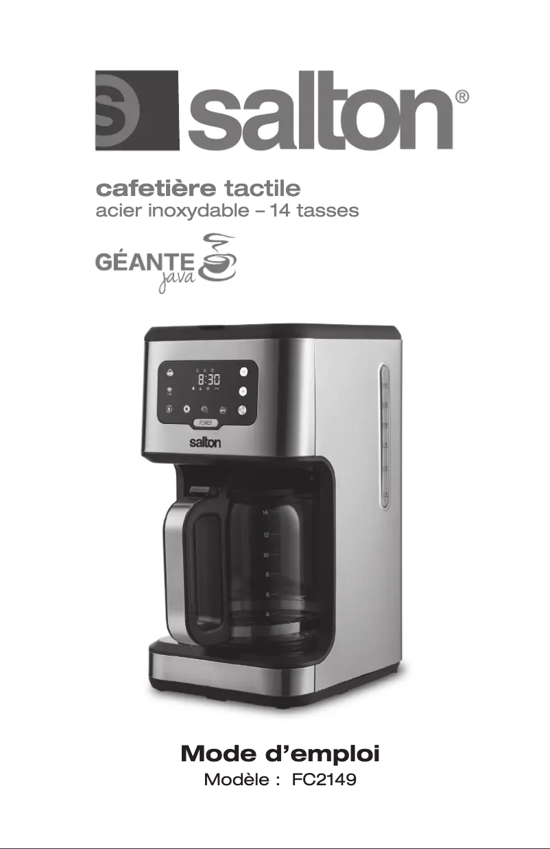 Page 1 de la notice Manuel utilisateur Salton FC2149