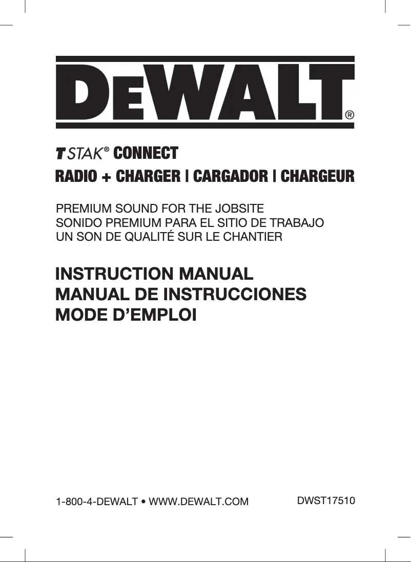 Page 1 of the manual User Manual DeWalt TSTAK DWST17510