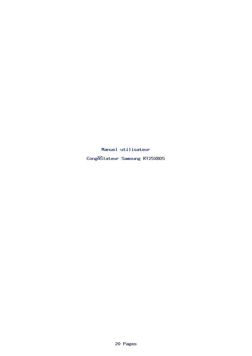 Page 1 de la notice Manuel utilisateur Samsung RT25XBDS