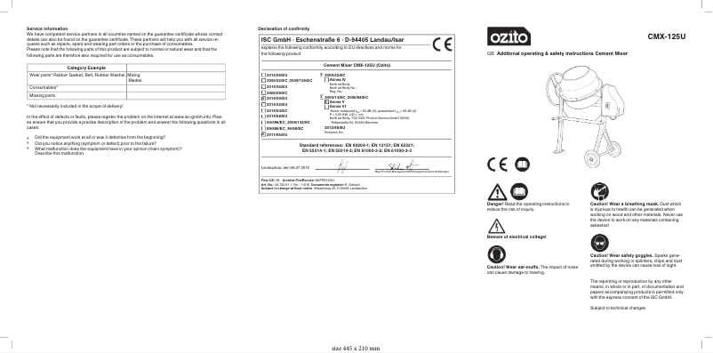 Page 1 de la notice Manuel utilisateur Ozito CMX-125U