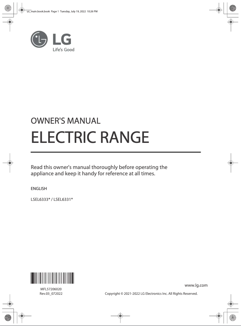 Page 1 de la notice Manuel utilisateur LG LSEL6333D