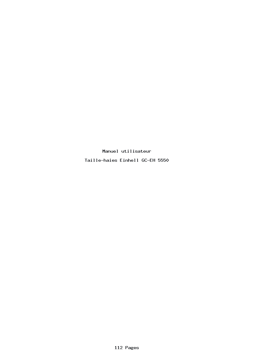 Page 1 de la notice Manuel utilisateur Einhell GC-EH 5550