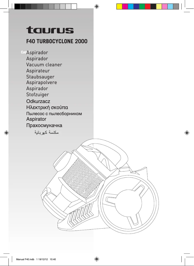 Page 1 de la notice Manuel utilisateur Taurus F40 Turbocyclone 2000