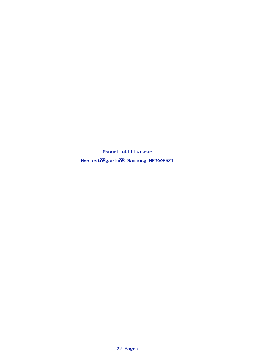 Image de la première page du manuel de l'appareil NP300E5ZI