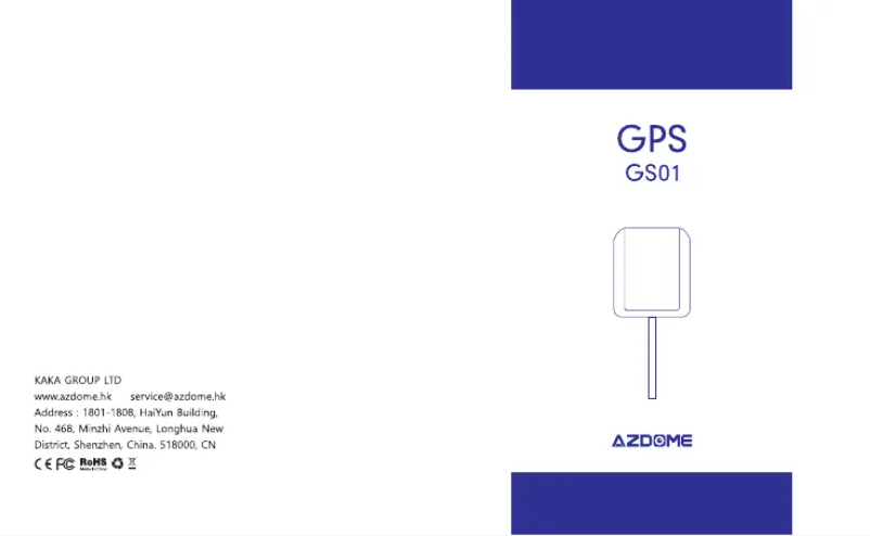 Page 1 of the manual User Manual AZDome GS01