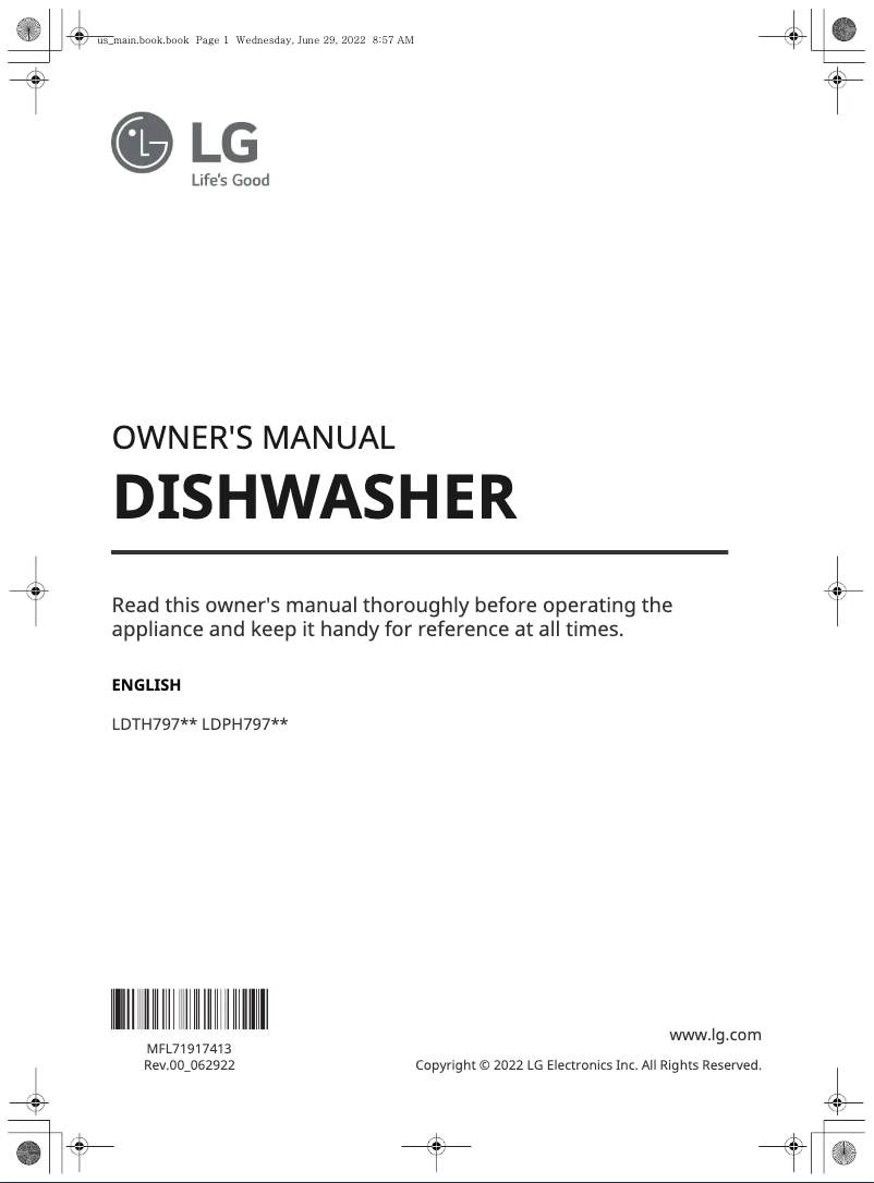 Page 1 de la notice Manuel utilisateur LG LDTH7972S