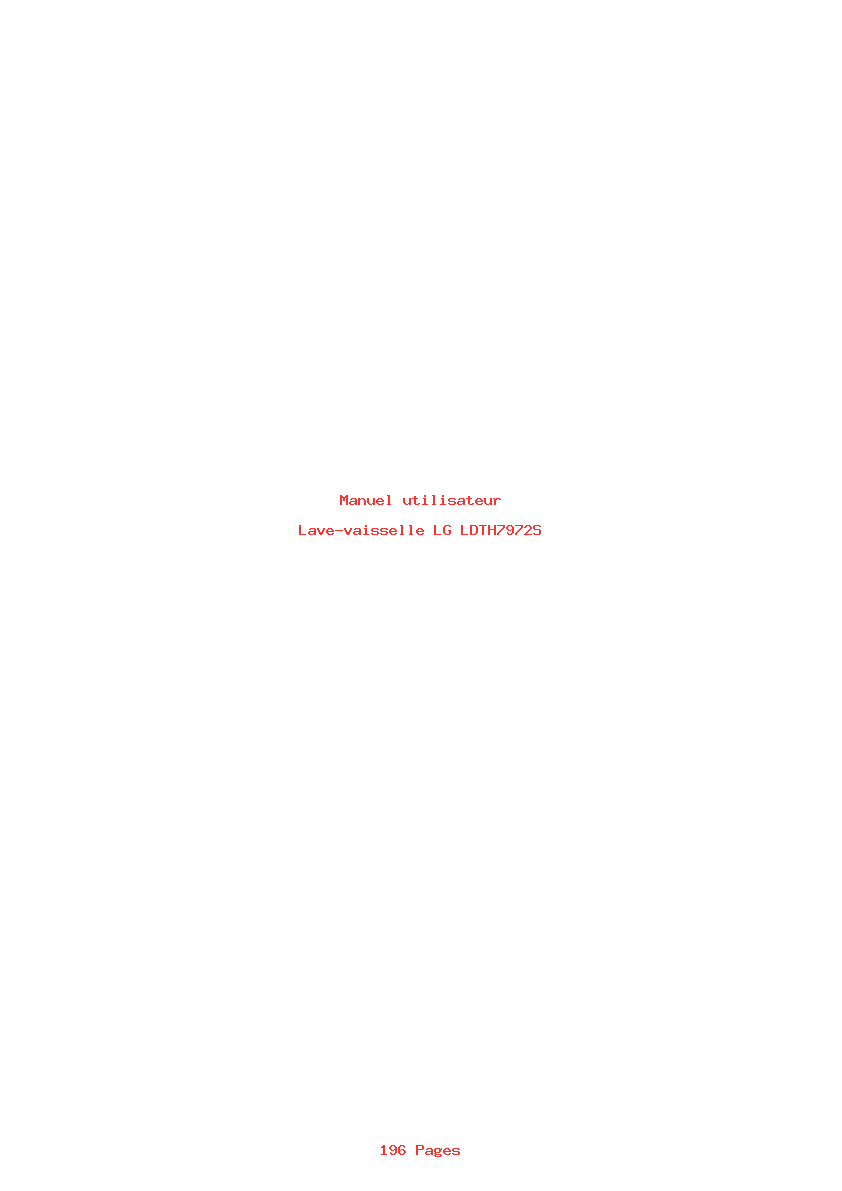 Page 1 de la notice Manuel utilisateur LG LDTH7972S