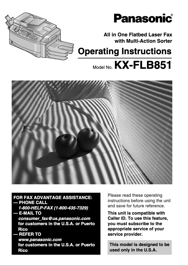 Página 1 del manual Manual de usuario Panasonic KX-FLB851