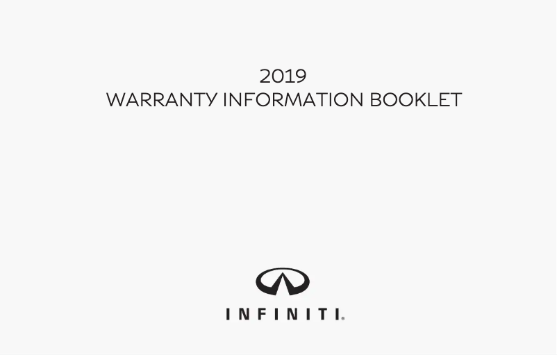 Page 1 de la notice Informations de garantie Infiniti Q50 (2019)