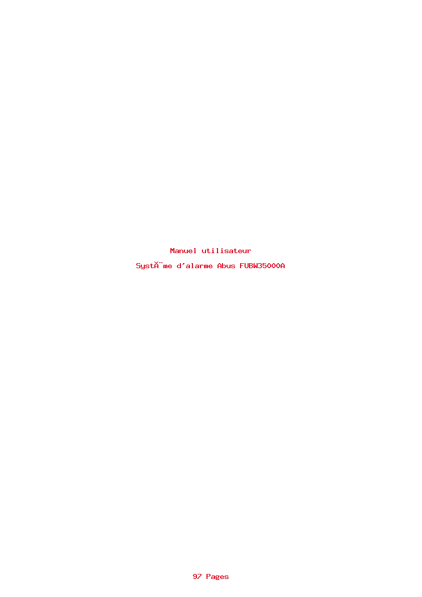 Page 1 de la notice Manuel utilisateur Abus FUBW35000A