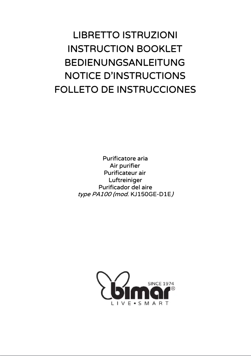 Page 1 de la notice Manuel utilisateur Bimar PA100