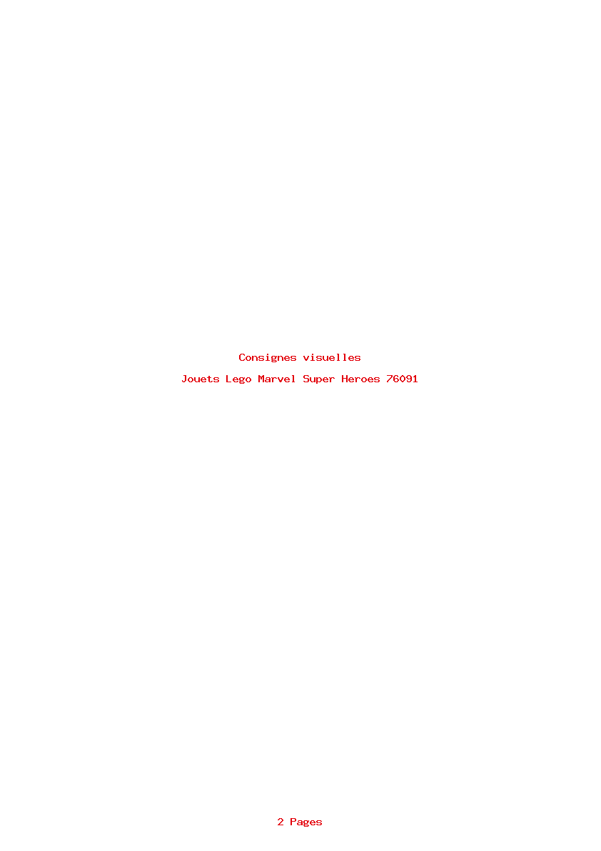 Page 1 de la notice Consignes visuelles Lego Marvel Super Heroes 76091