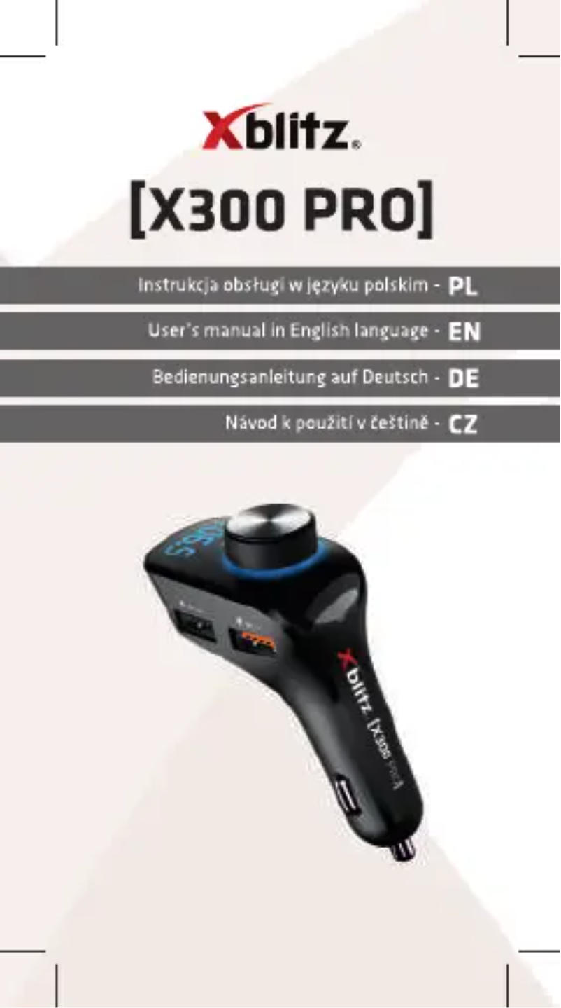 Imagen de la primera página del manual del dispositivo X300 PRO