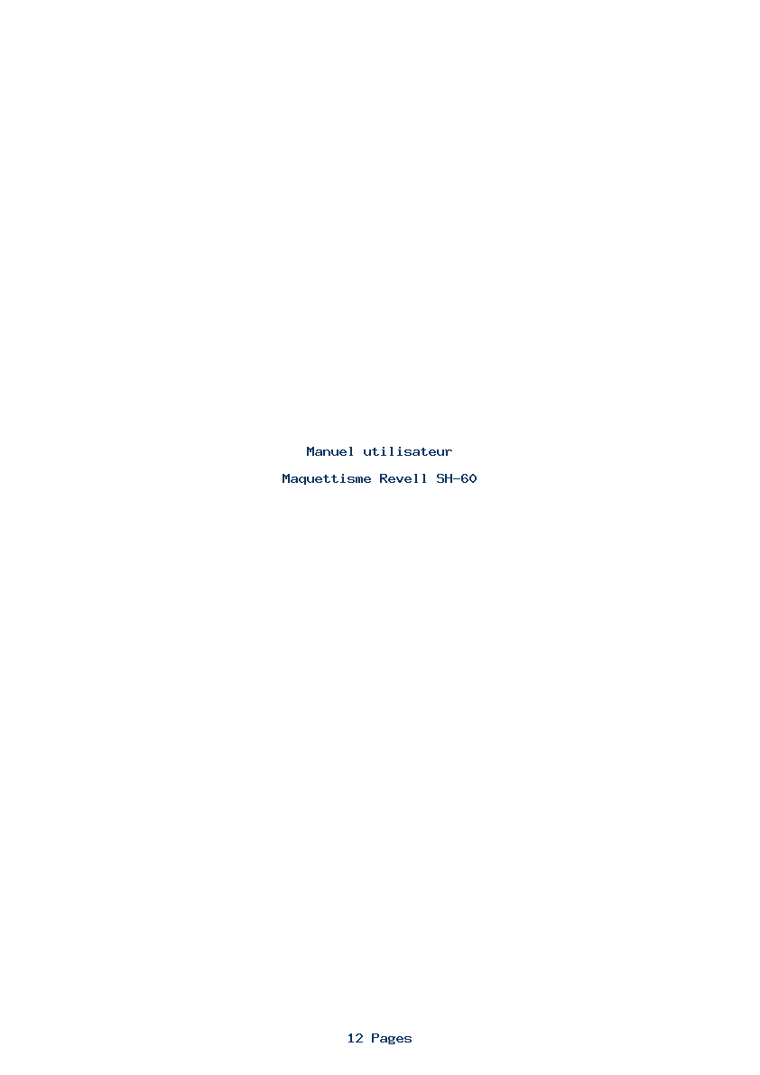 Page 1 de la notice Manuel utilisateur Revell SH-60