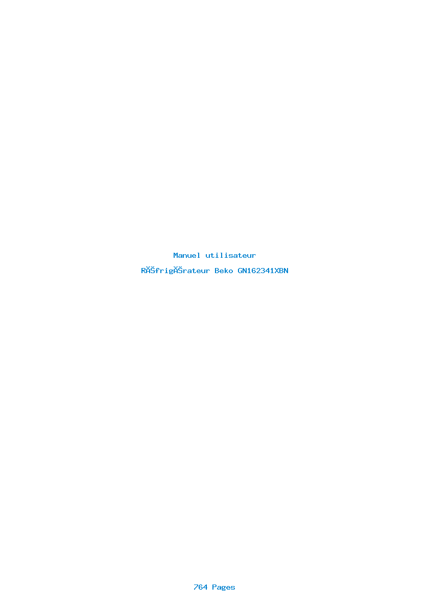 Page 1 de la notice Manuel utilisateur Beko GN162341XBN