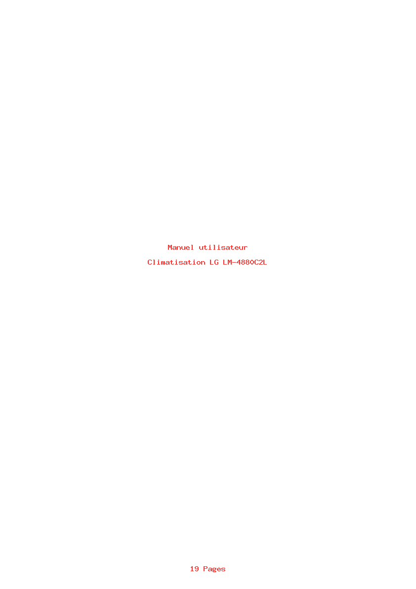 Page 1 de la notice Manuel utilisateur LG LM-4880C2L
