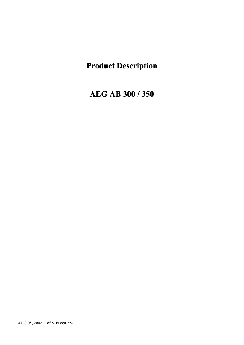 Página 1 del manual Manual de usuario AEG AB 350