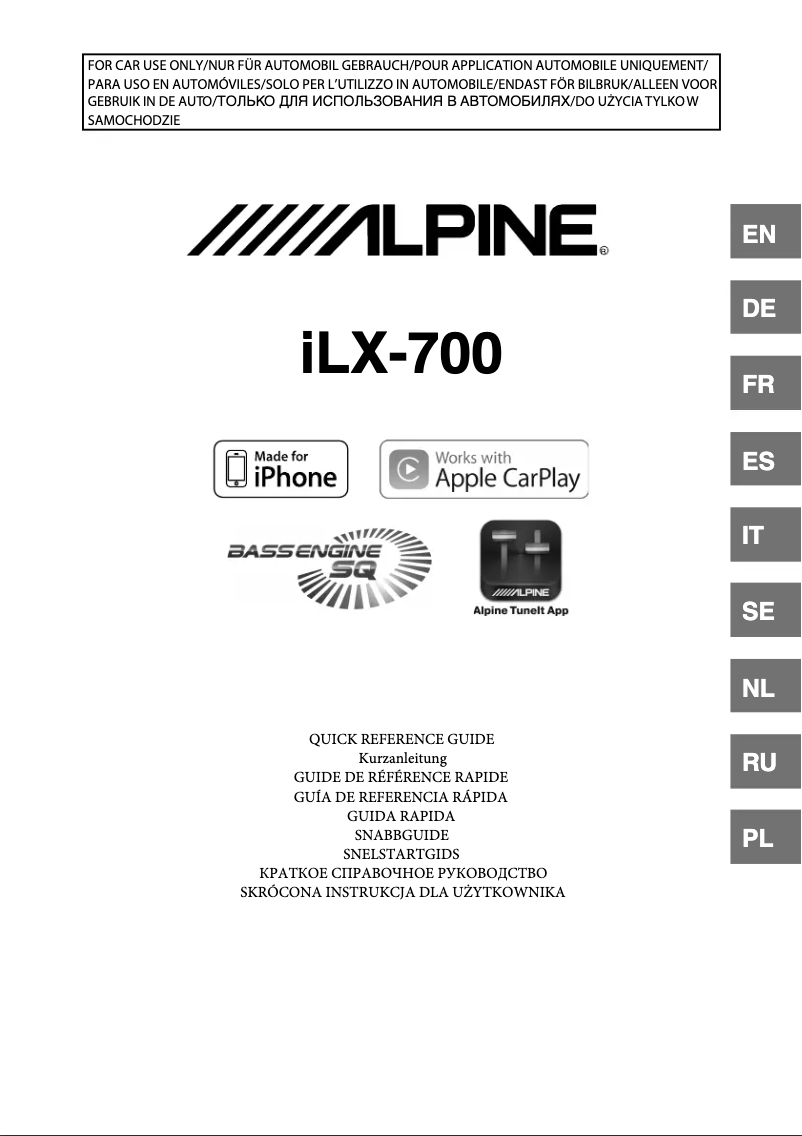Page 1 de la notice Manuel utilisateur Alpine iLX-700