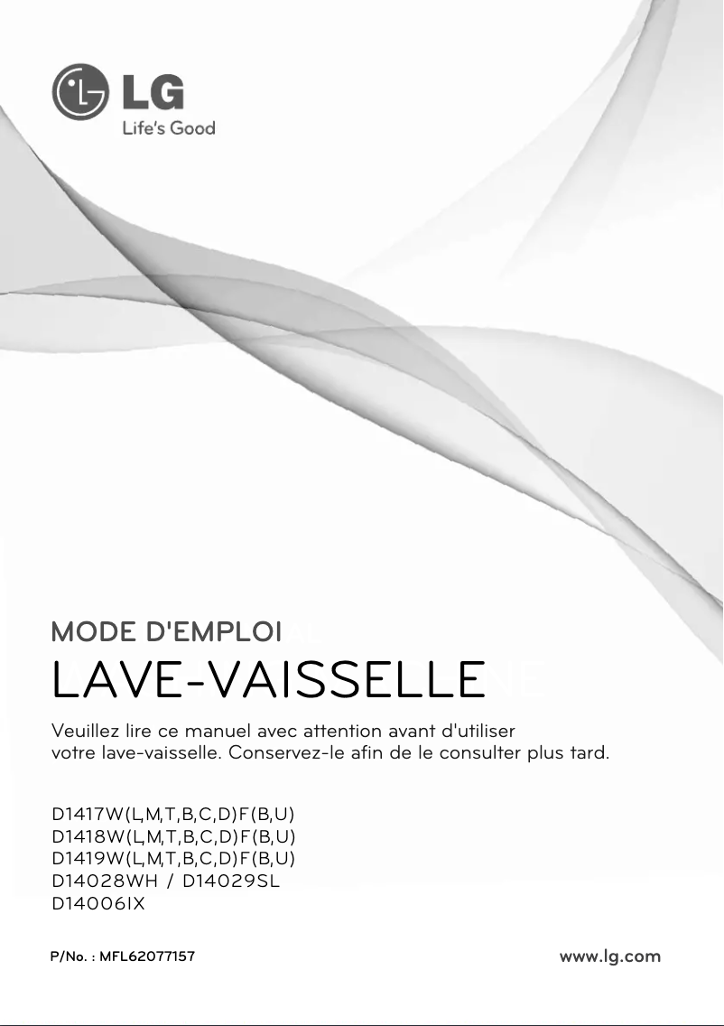 Page 1 de la notice Manuel utilisateur LG D1419LF