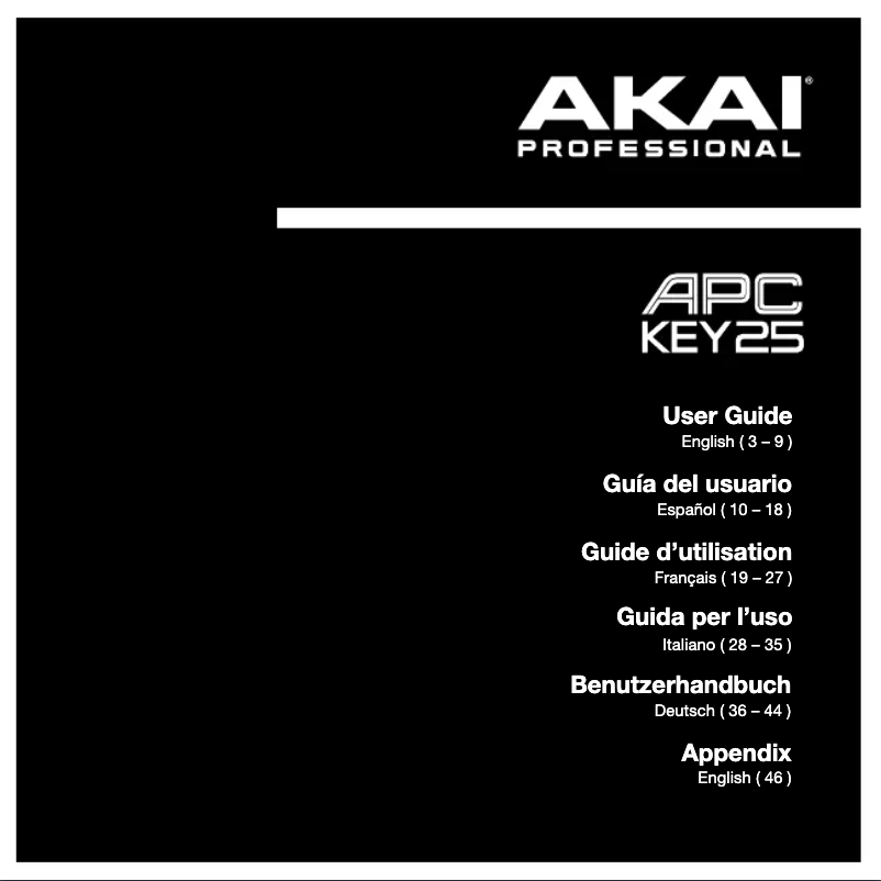 Página 1 del manual Manual de usuario AKAI APC Key 25