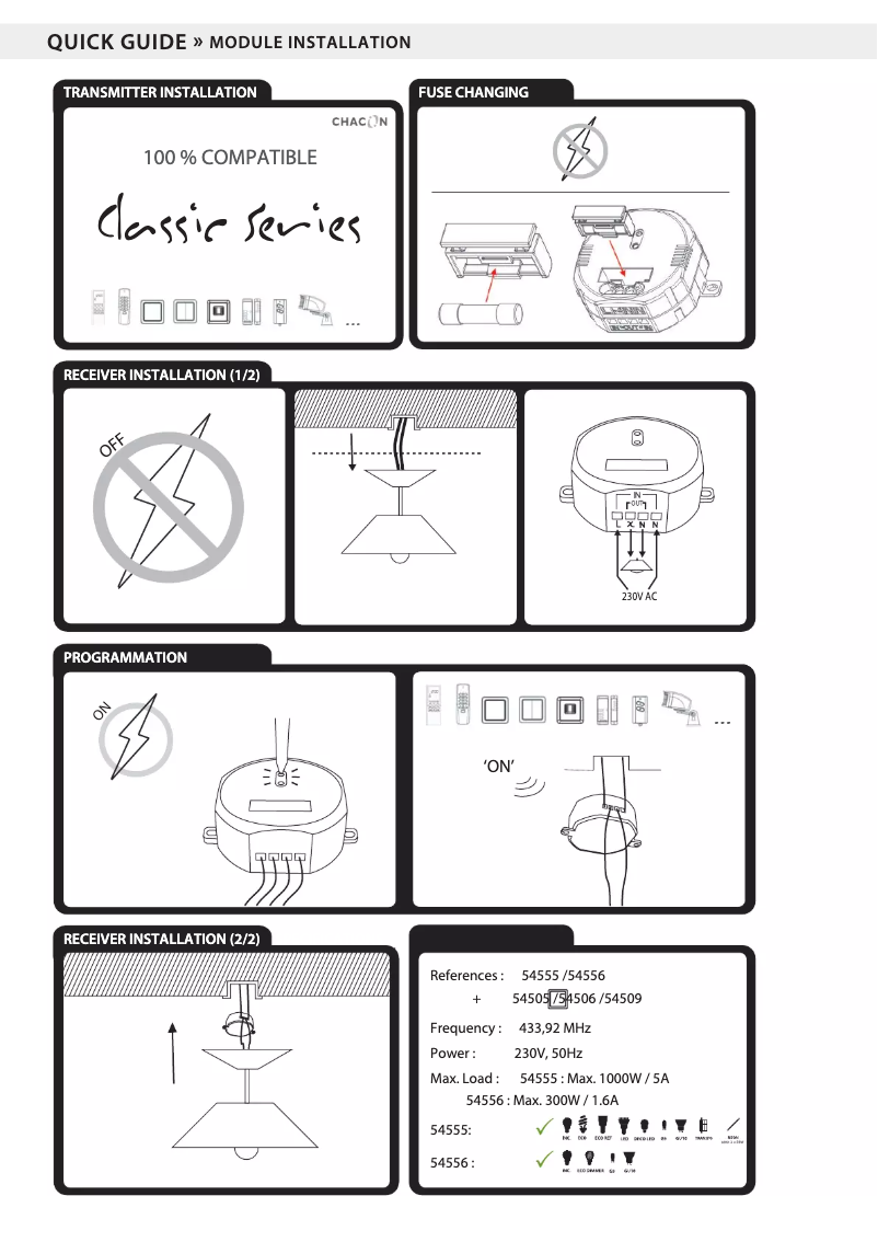 Page 1 de la notice Manuel utilisateur Chacon 54509