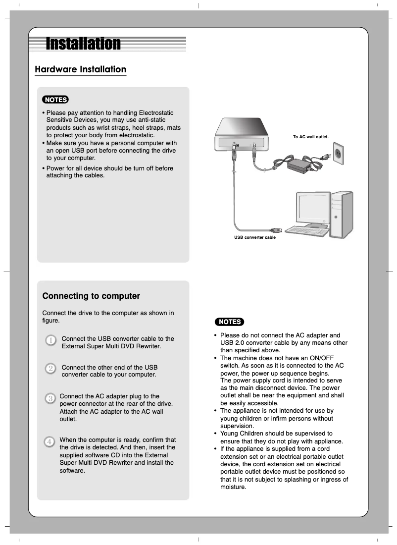 Page 1 de la notice Manuel utilisateur LG GE24LU20